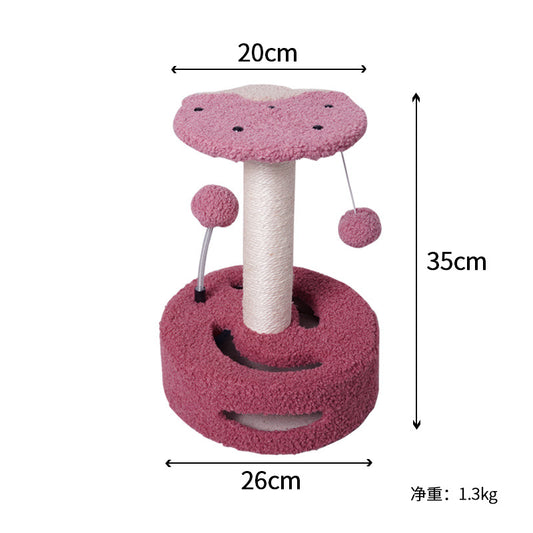 Sunflower Cat Tree – Small Cat Climbing Tower with Scratch Posts & Ball Toy