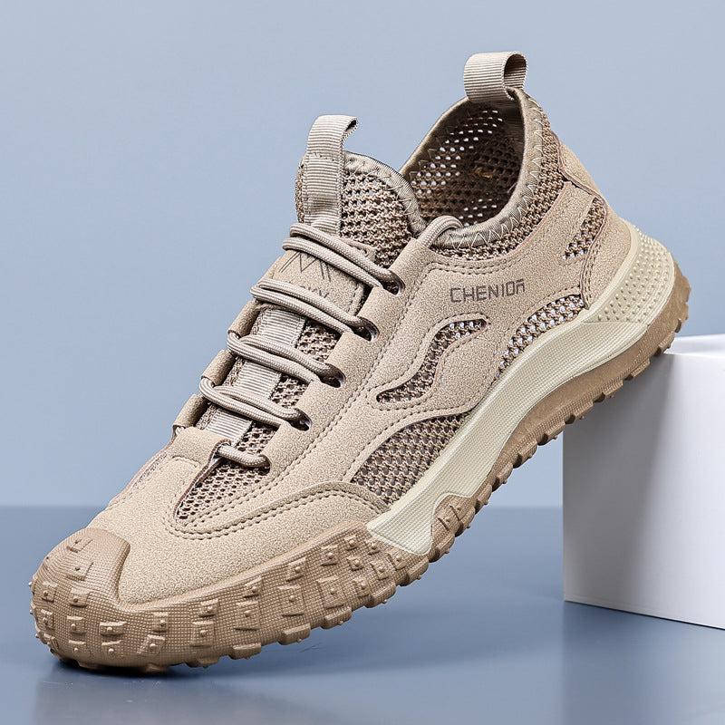 Men's breathable mesh work safety shoes by eprolo, slip-resistant and durable hiking shoes with casual style.