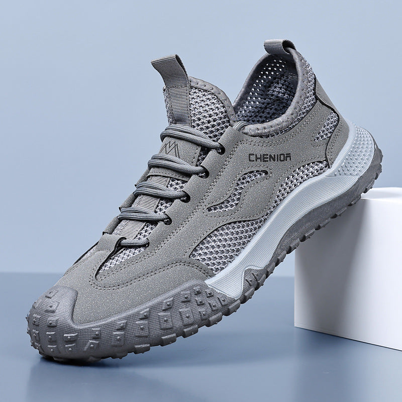 eprolo men's work safety shoes with breathable mesh, slip-resistant sole, durable hiking design, ideal for casual and safety use