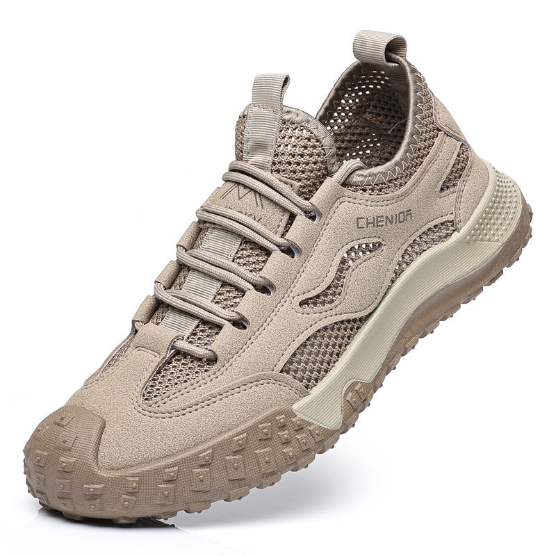 Eprolo men's work safety shoes with breathable mesh, slip-resistant soles, durable hiking design, casual style, and protective features.