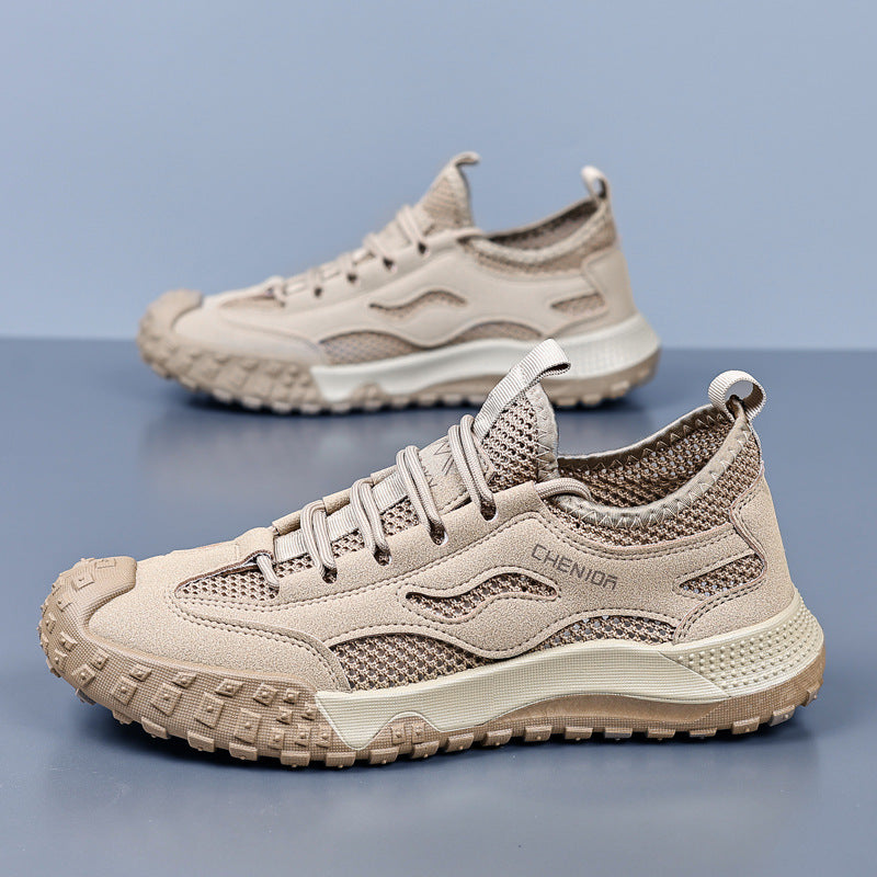 Men's eprolo work safety shoes with breathable mesh, slip-resistant soles, ideal for casual and hiking use.