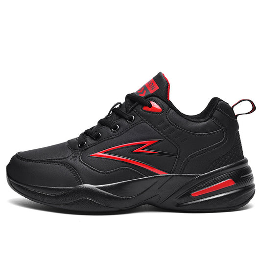 Color: SS826 Black And Red, Size: 43 - Leather Waterproof Youth Portable Outdoor Sports Casual Shoes