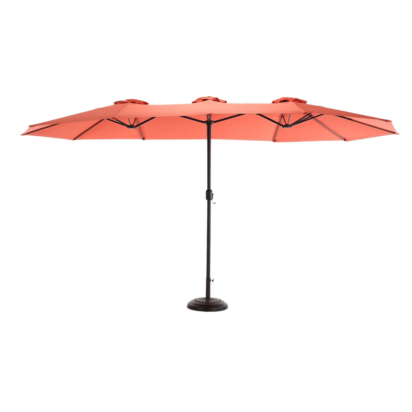 14.8 Ft Double Sided Outdoor Umbrella Rectangular Large with Crank ( Orange )