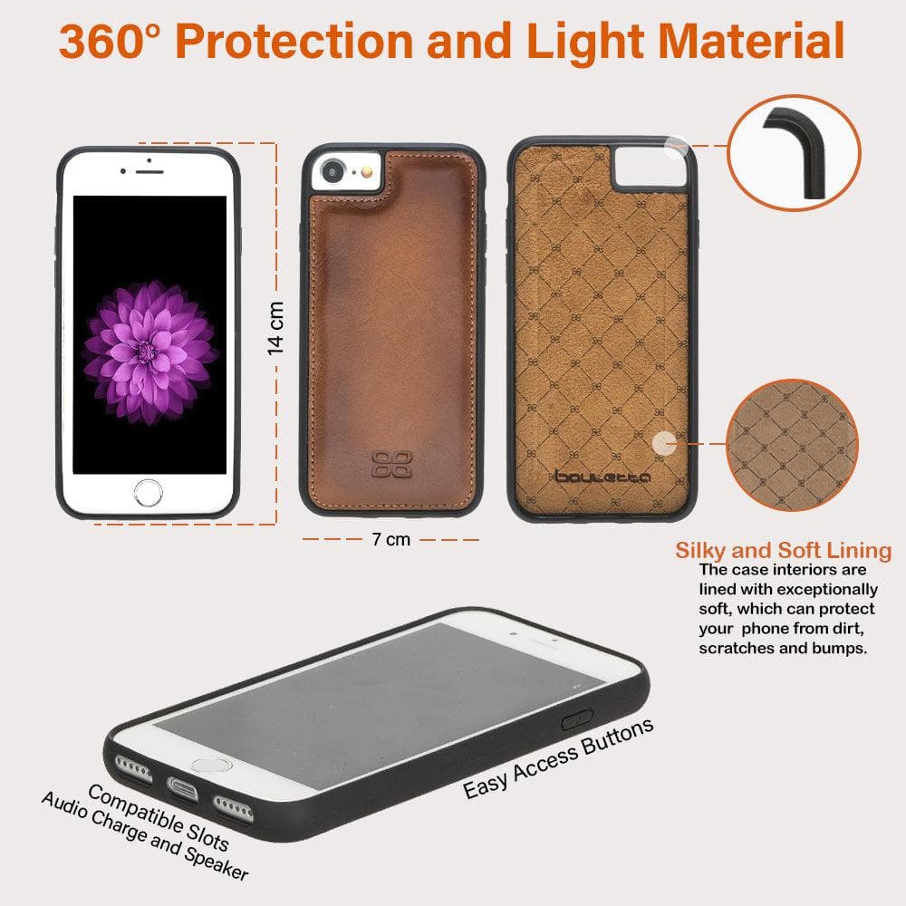 Flexible Genuine Leather Back Cover for Apple iPhone 7 8 SE2 SE3 Series-3