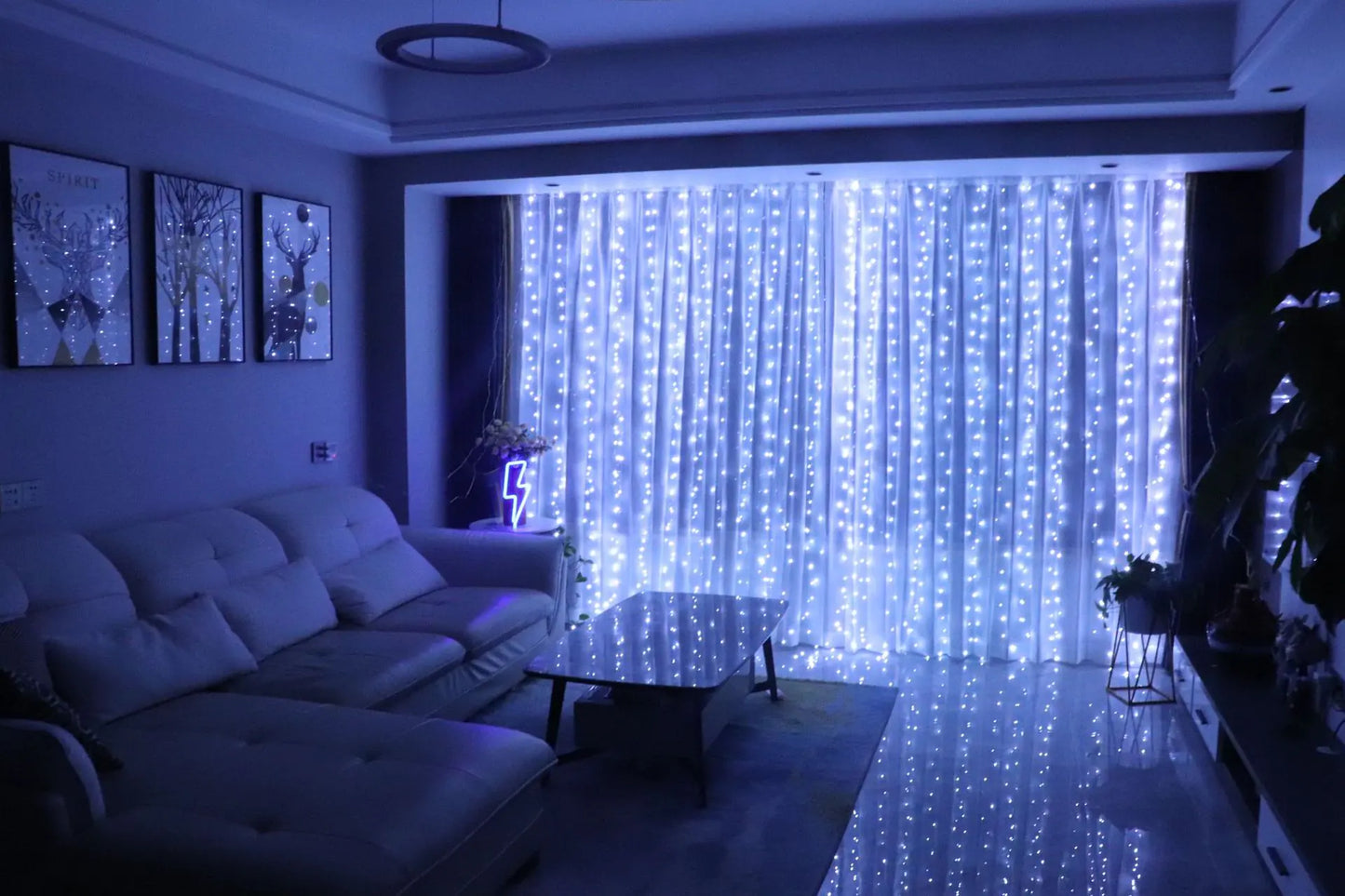 3x3m USB-Powered LED Curtain String Light Decor