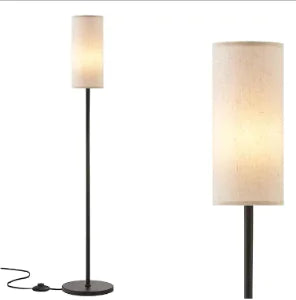 LED Floor Lamp with E27 Bulb and Linen Shade (Single)