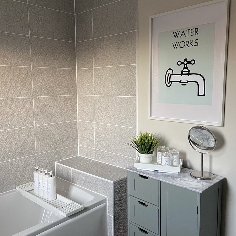 Water Works Bathroom Funny Property Trading Game Print Wall Art Poster Print-0