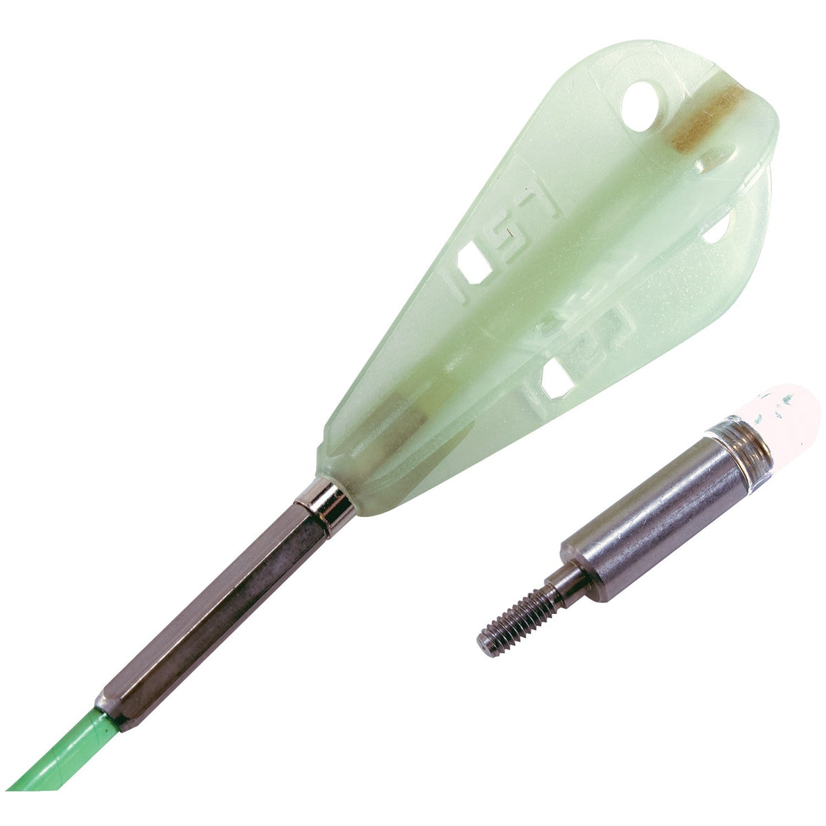 Green fiberglass wire running kit from Labor Saving Devices, model 81-130 Creep-Zit for easy wire installation and management.