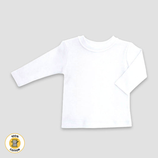 Baby Long Sleeve T-Shirt White – 100% Cotton - LG2536W - The Laughing Giraffe®