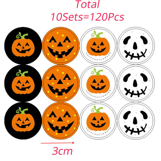 Halloween Pumpkin Face Decoration Stickers (Set)
