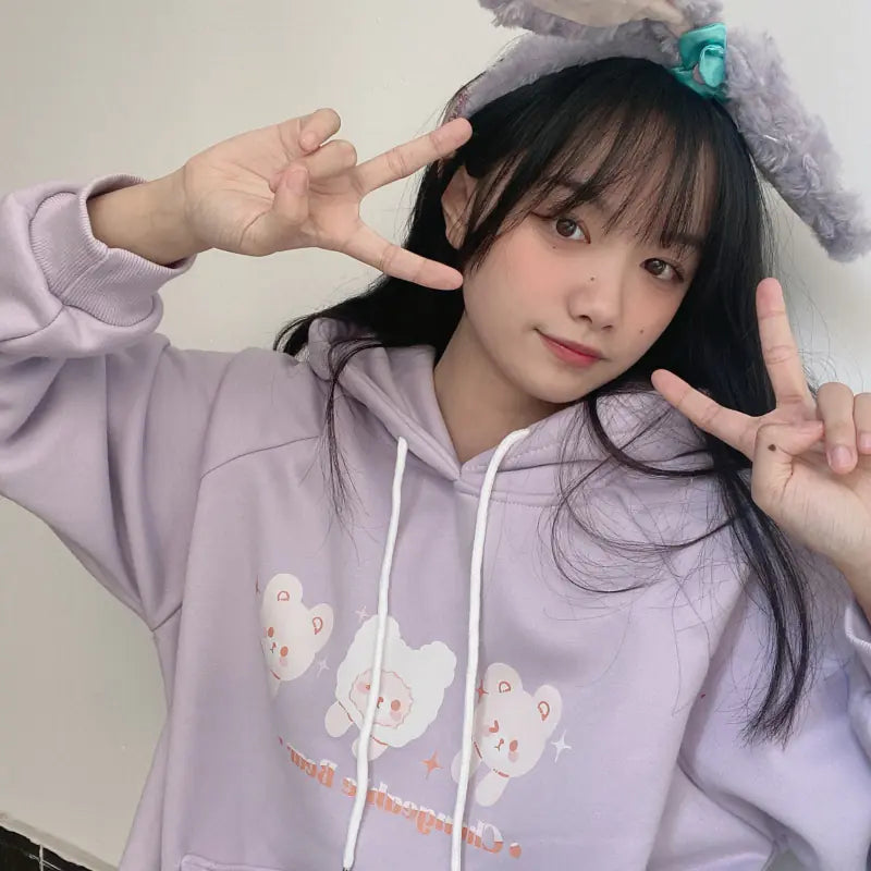 Soft Girl Plus Velvet Thick Loose Sweater Jacket