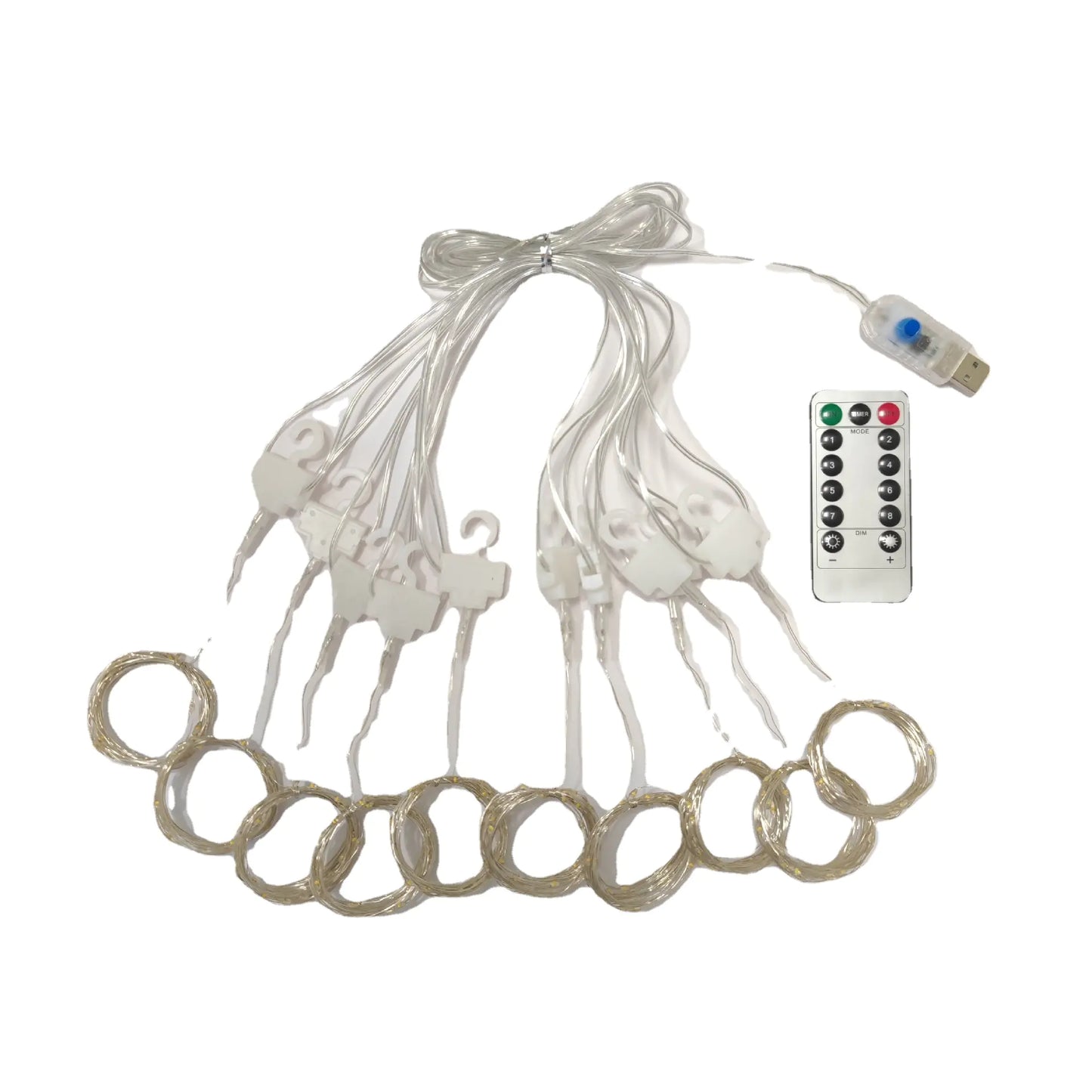 3x3m USB-Powered LED Curtain String Light Decor