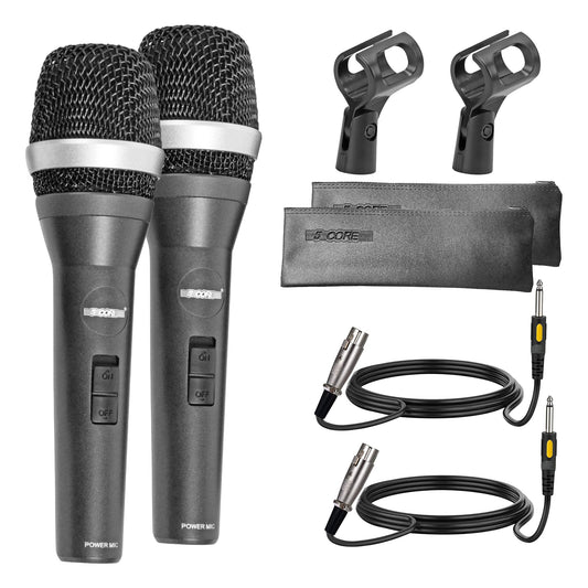 5Core Microphone For Singing Karaoke Mic XLR Microfono Dynamic Cardioid Unidirectional 2Pcs-0