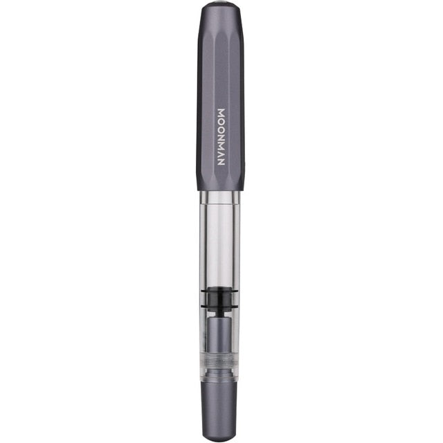 Acrylic/Metal Piston Fountain Pen Aluminum Alloy Fine Nib 0.5mm Large Capacity Pens Office School Stationery Gift-2