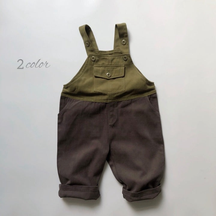 Baby Color Matching Design Soft Cotton Fashion Overalls-5