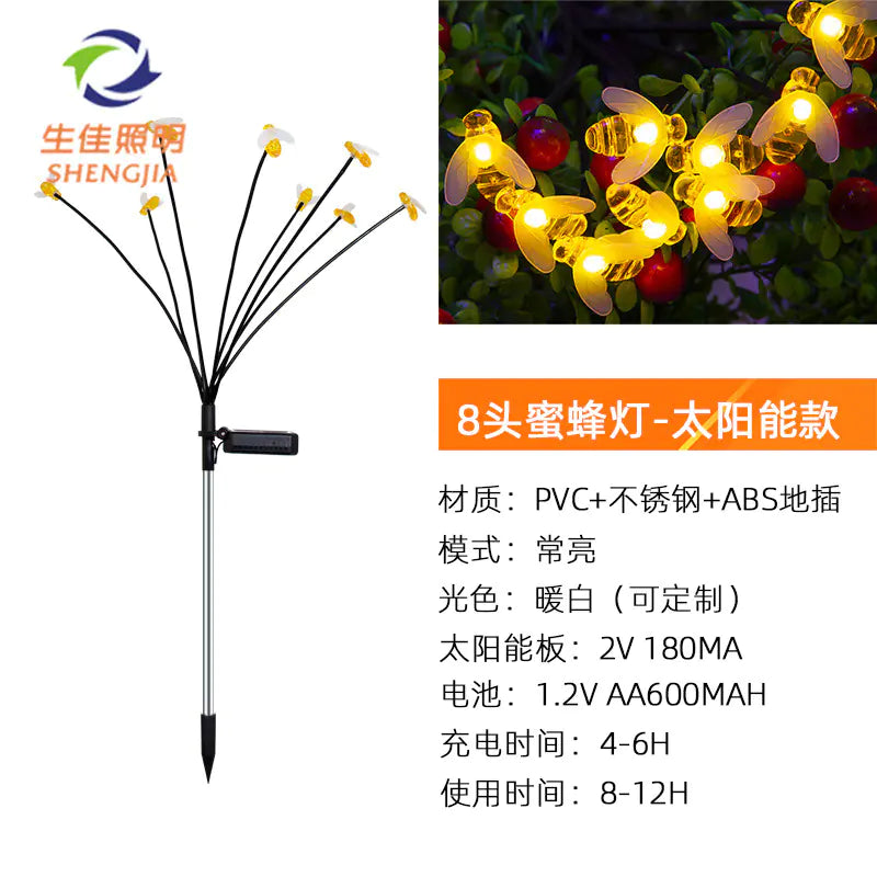 LED Solar Bee Festival Lights for Outdoor Decoration