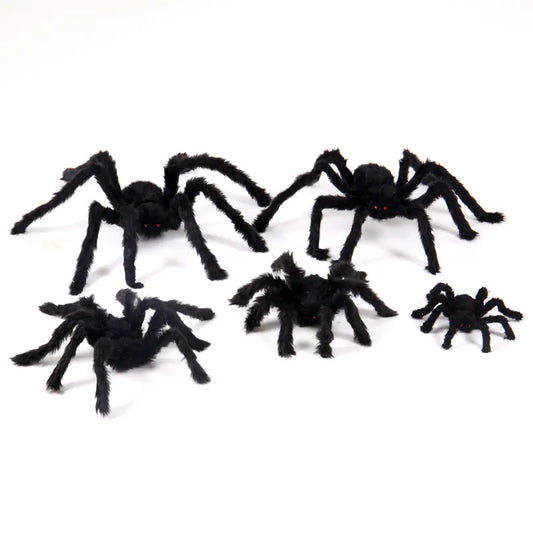 30CM Halloween Black Plush Spider Bar Decoration Toy
