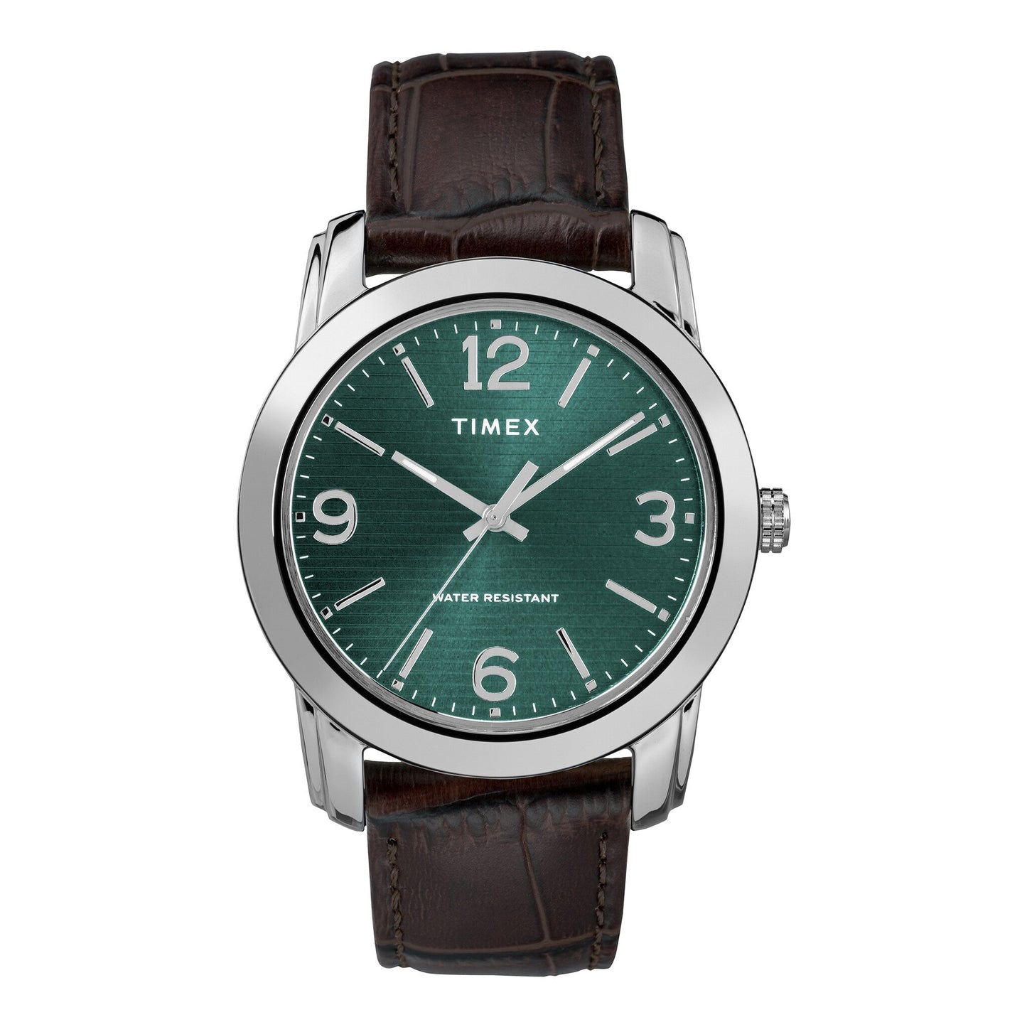TIMEX TW2R86900 MAIN STREET - CLASSIC GREEN DIAL & BROWN LEATHER MEN'S WATCH-0