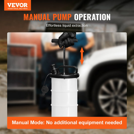 VEVOR Fluid Extractor, 1.74 Gallons (6.5 Liters), Manual Hand-Operated Oil Changer Vacuum Fluid Extractor with Dipstick and Hose, Oil Extractor Change Pump for Automotive Fluids Vacuum Evacuation-0