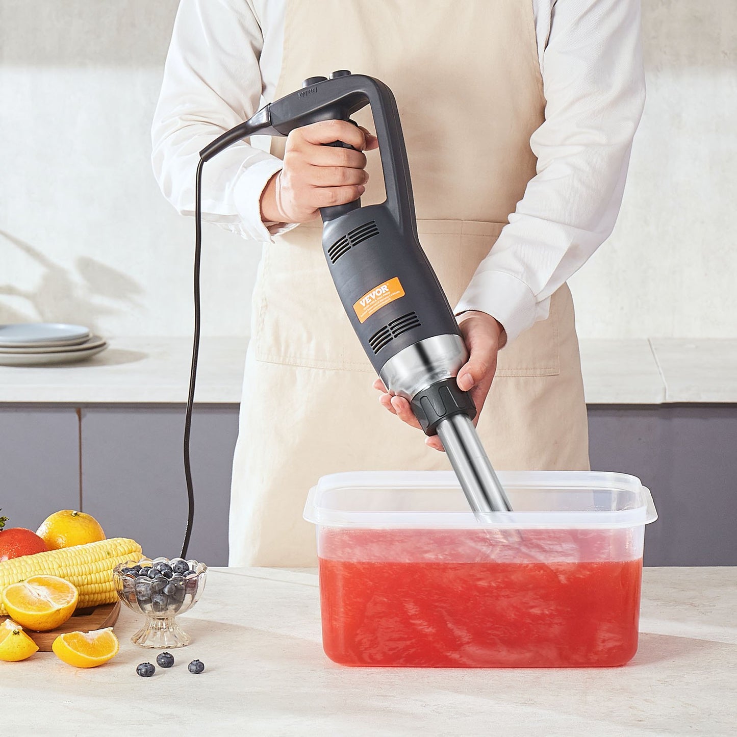 VEVOR Commercial Immersion Blender 350W Heavy Duty Hand Mixer for Soup Sauces-6