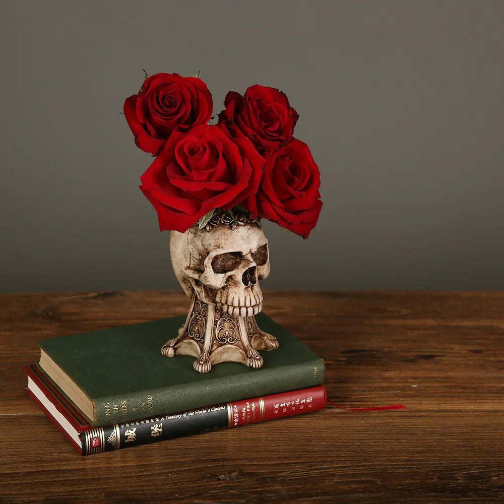 Skull Vase Halloween Decoration for Home Office Desk