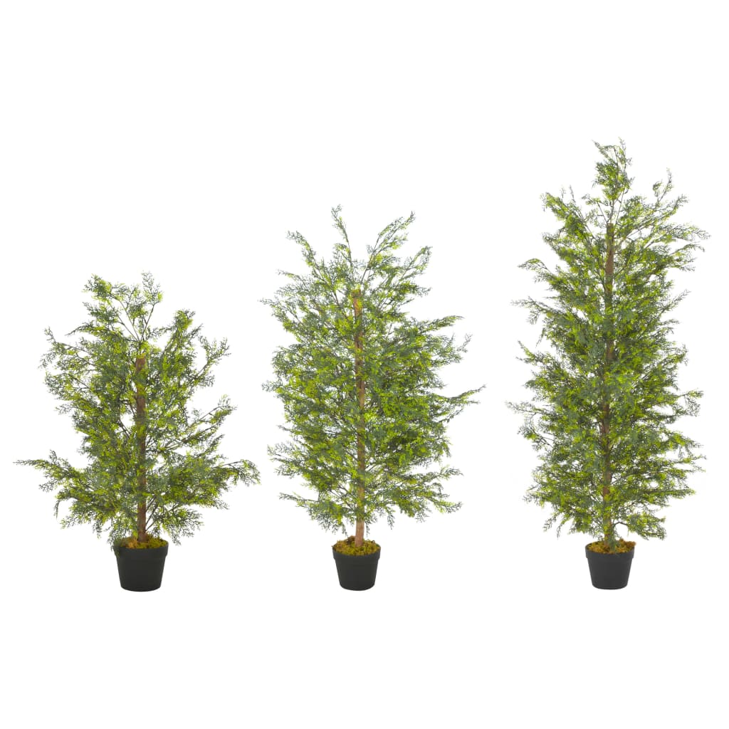 vidaXL Artificial Plant Cypress Tree Fake Outdoor Plant with Pot Green 35.4"-5