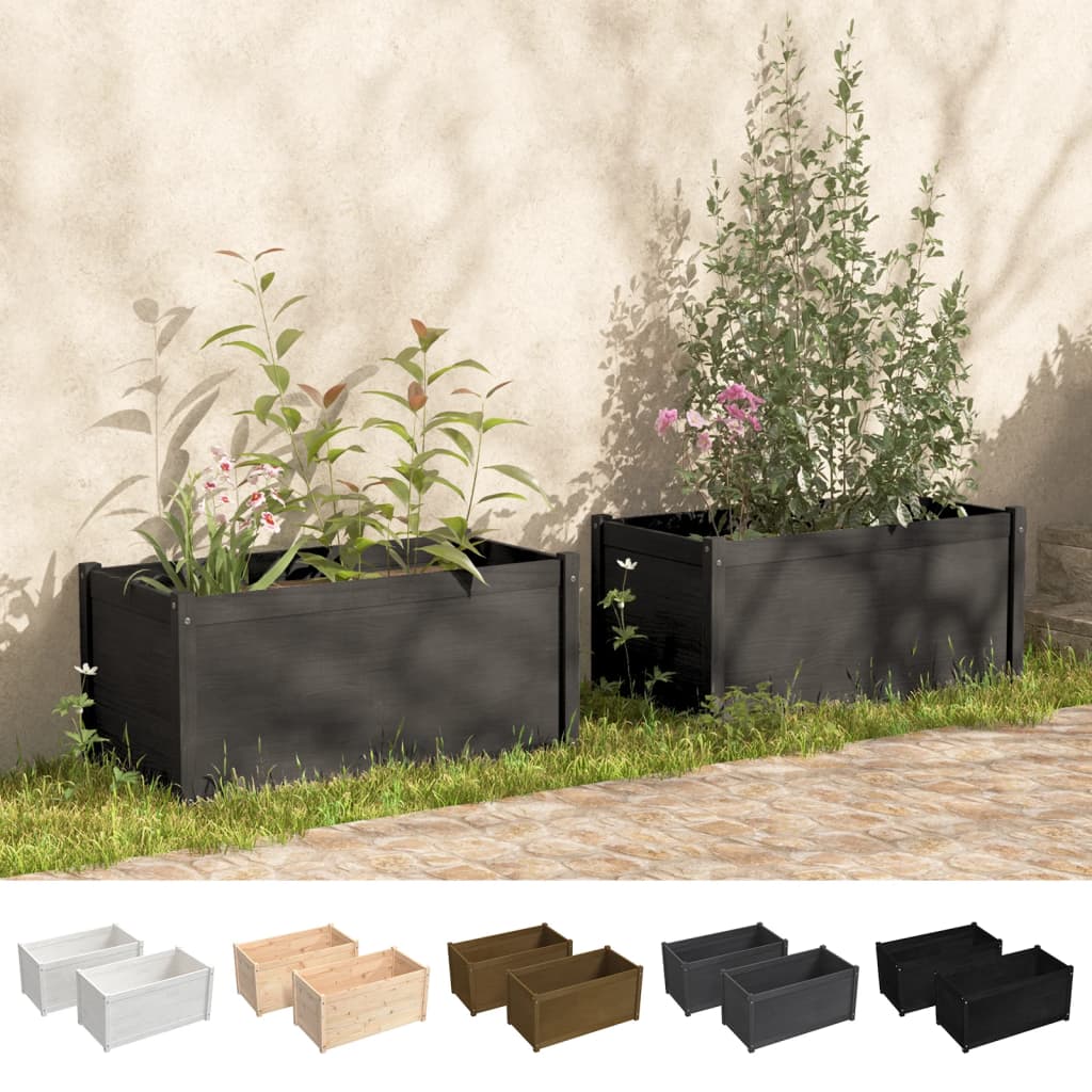 vidaXL Planter Decorative Outdoor Patio Plant Pot Flower Box Solid Wood Pine-1