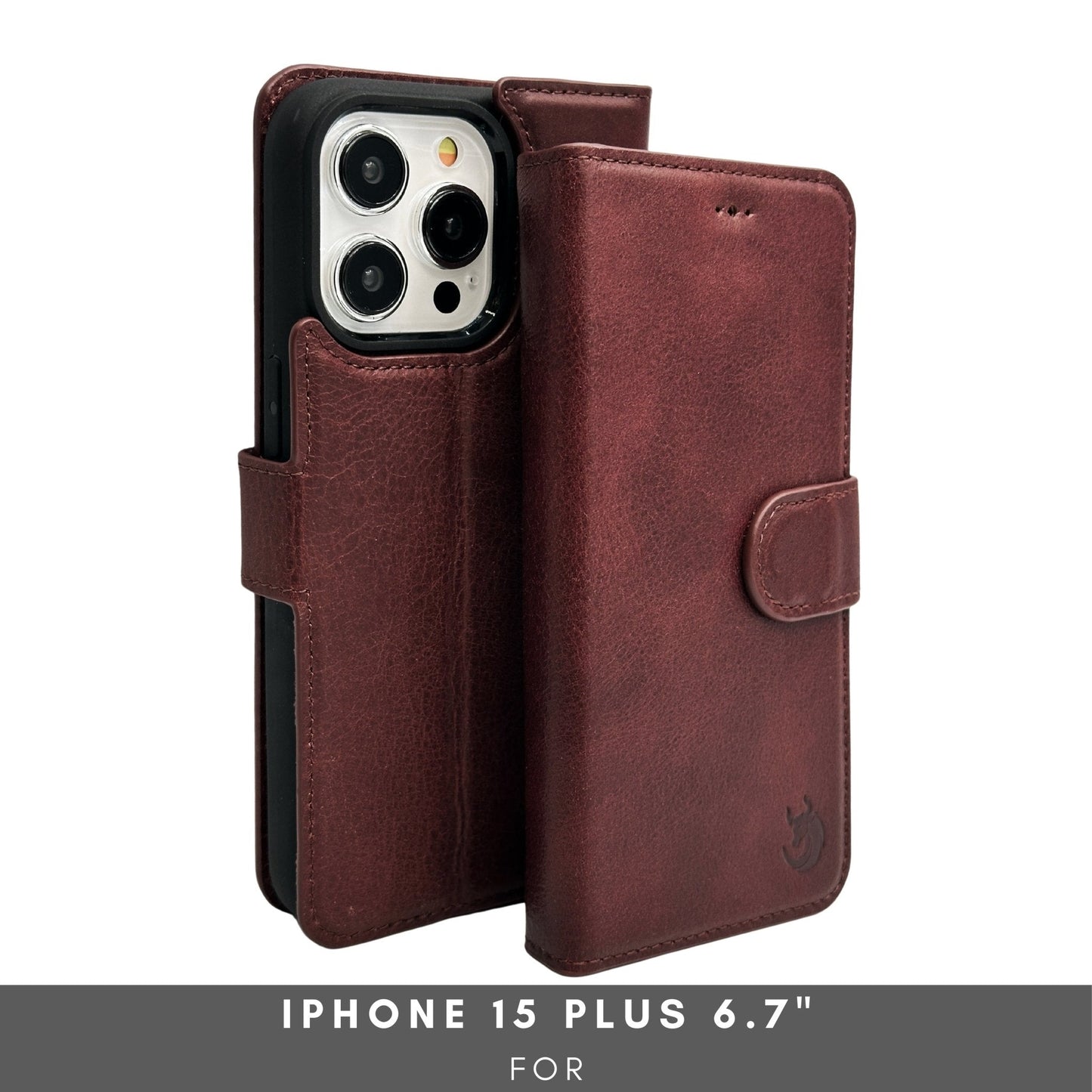 Vegas Premium Leather iPhone 15 Plus Wallet Case with MagSafe | Detachable RFID Blocking Luxury Wallet