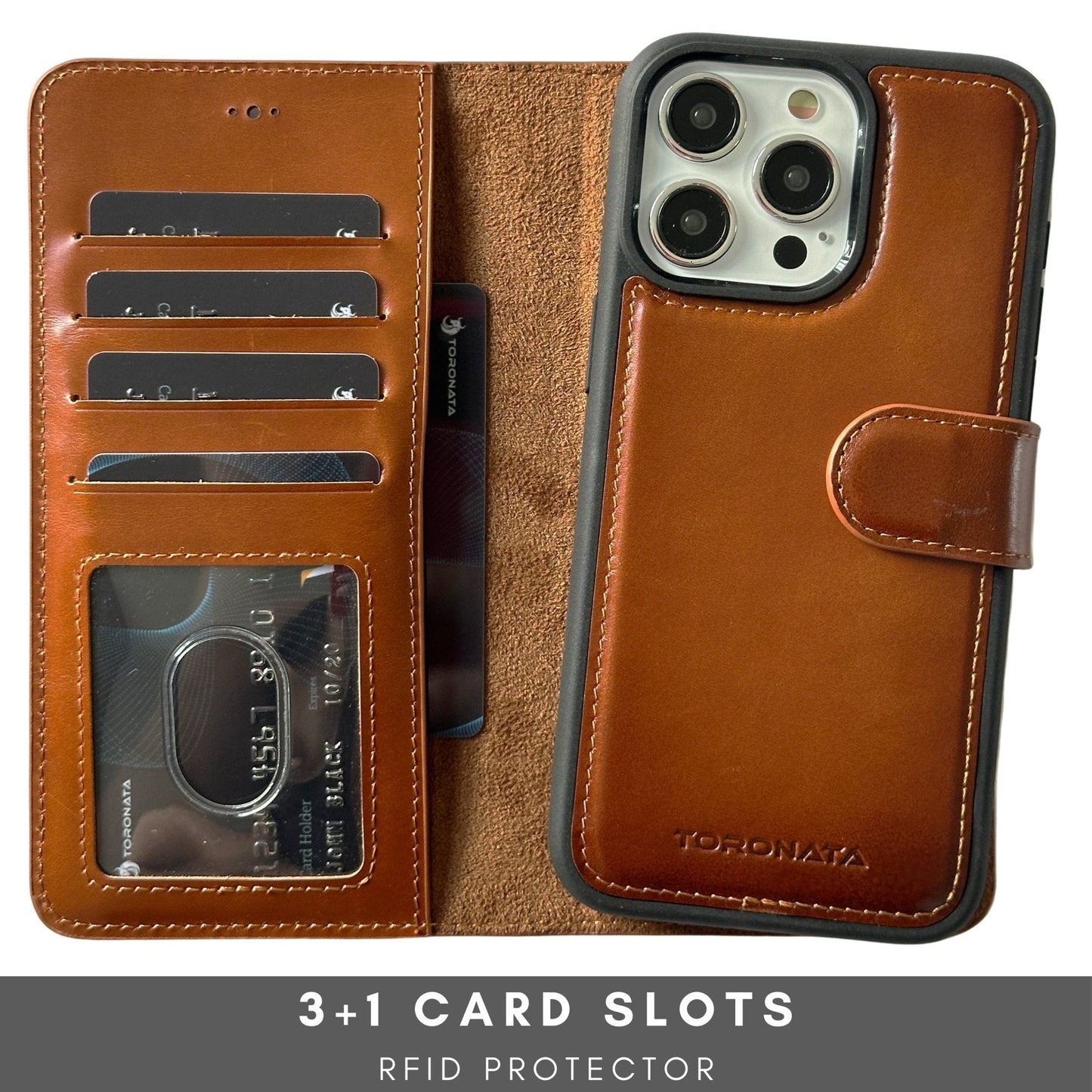 Vegas Premium Leather iPhone 15 Pro Max Wallet Case with MagSafe | Detachable RFID Blocking Luxury Wallet