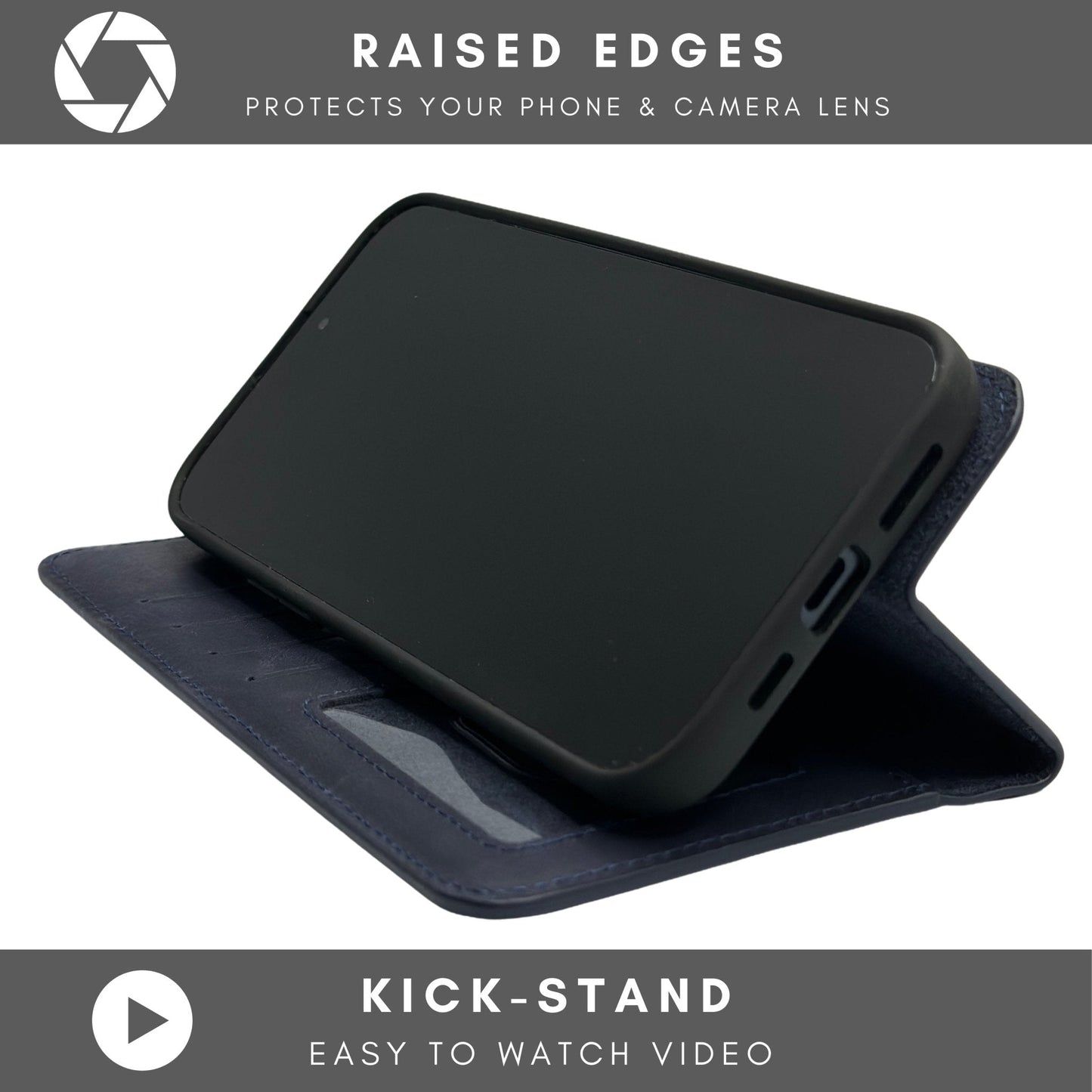 Vegas Premium Leather iPhone 15 Pro Wallet Case with MagSafe | Detachable RFID Blocking Luxury Wallet