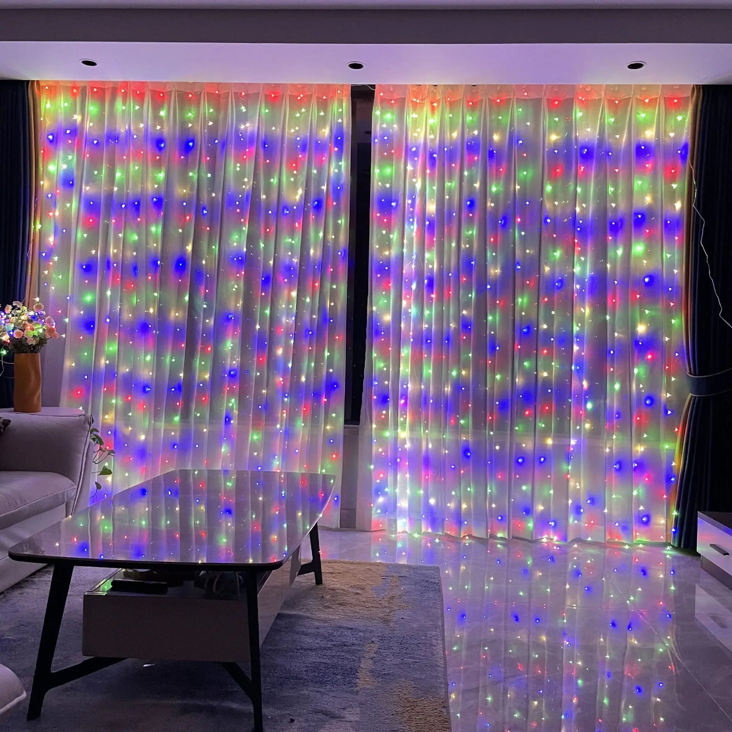 3x3m USB-Powered LED Curtain String Light Decor