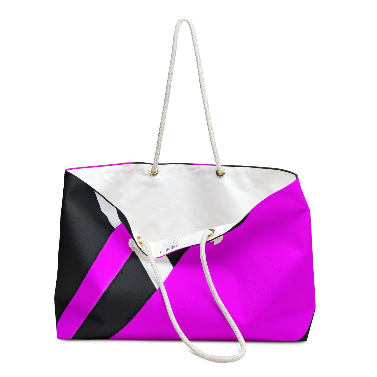 Weekender Tote Bag for Work/school/travel - Black and Pink Pattern-2