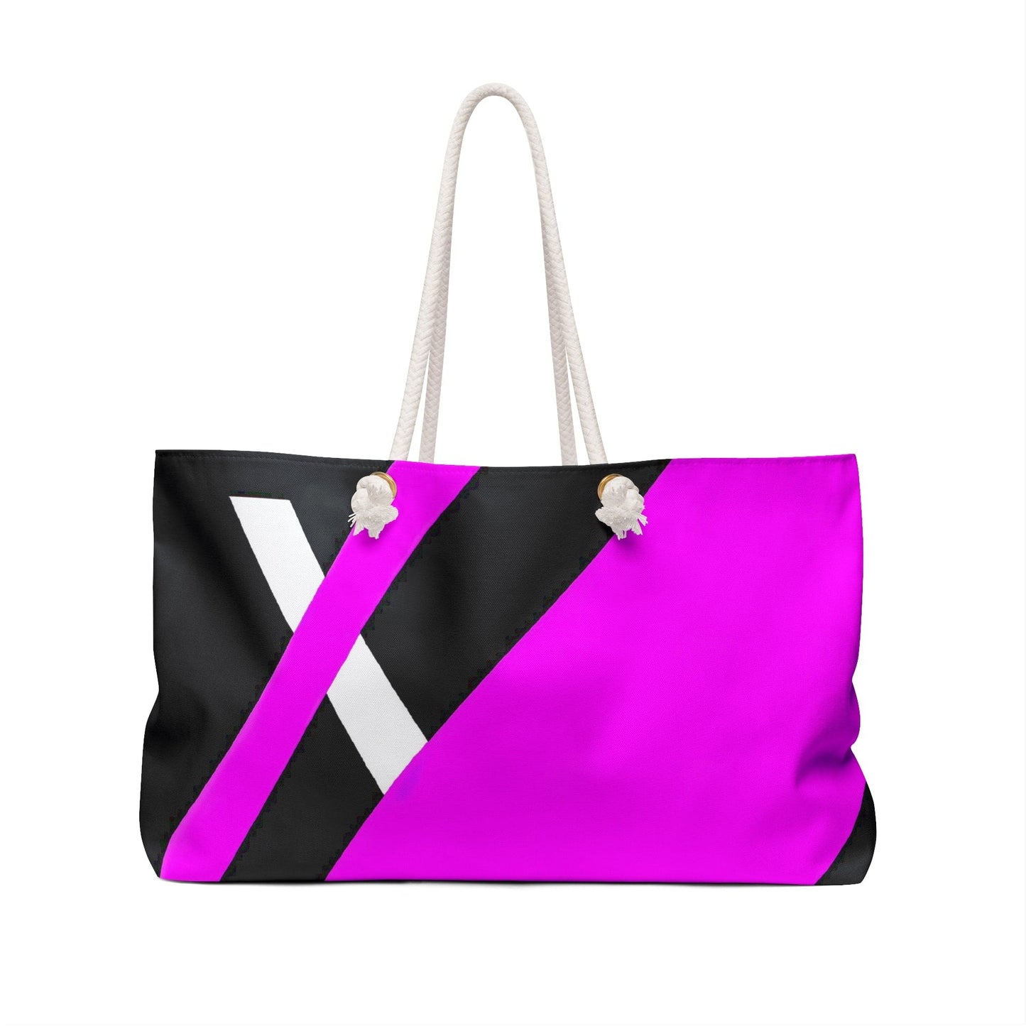 Weekender Tote Bag for Work/school/travel - Black and Pink Pattern-1