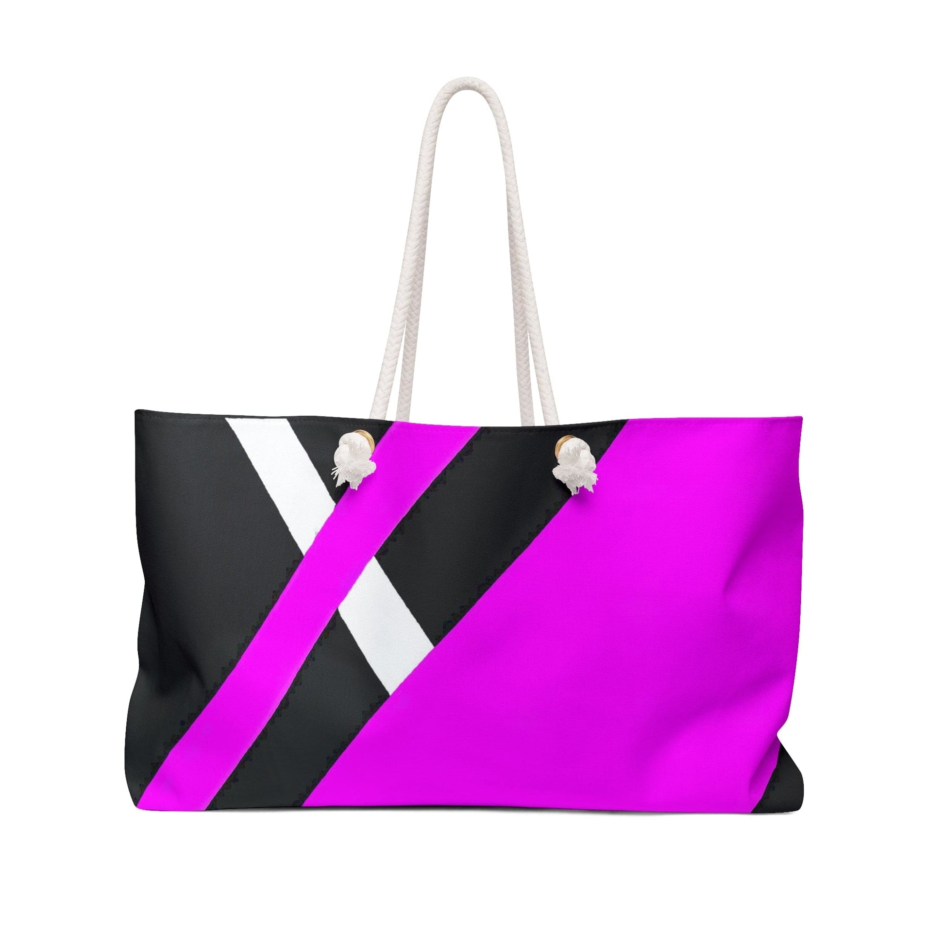 Weekender Tote Bag for Work/school/travel - Black and Pink Pattern-0