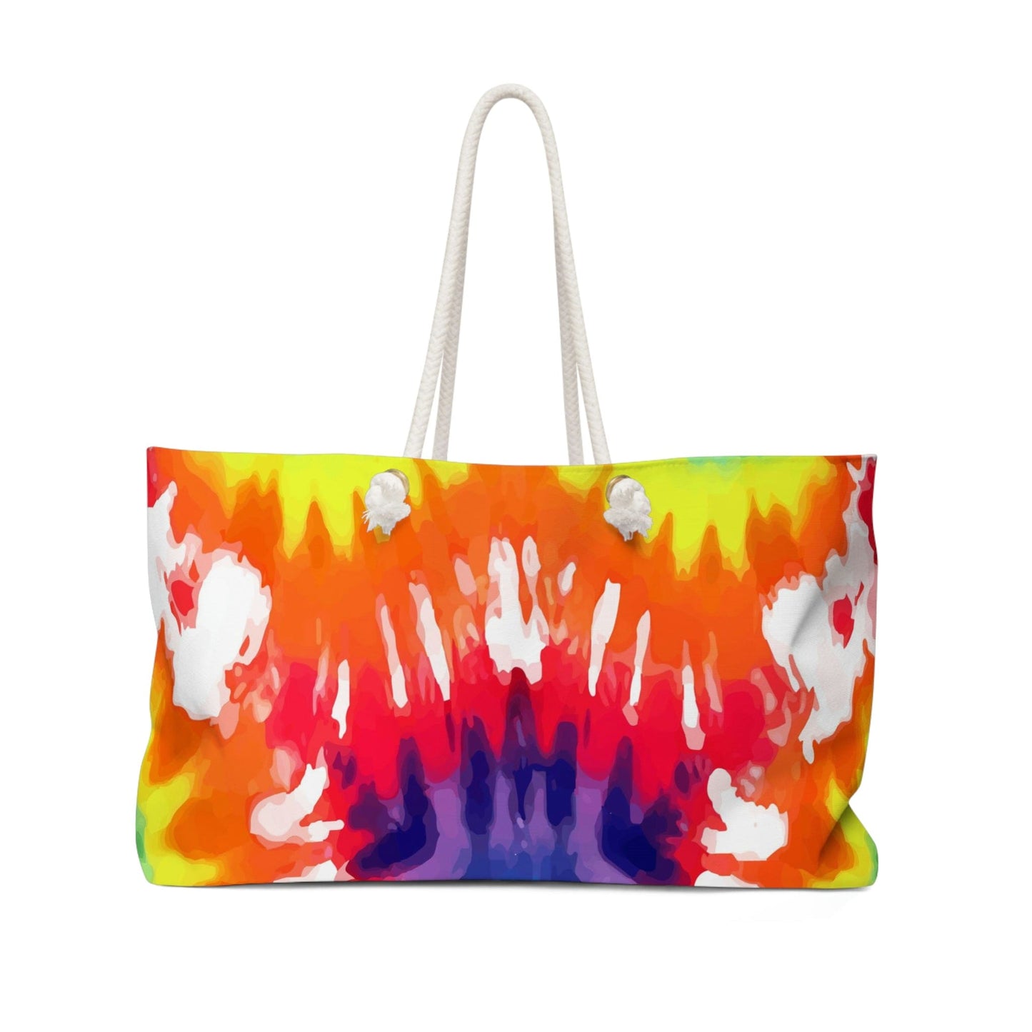 Weekender Tote Bag for Work/school/travel - Psychedelic Rainbow Tie Dye-1