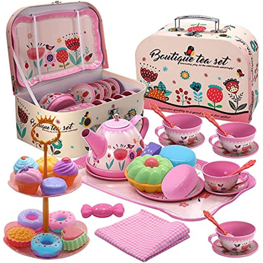 Toys Tea Set 35 Pcs Tea Party Set for Little Girls, Princess Tea Time